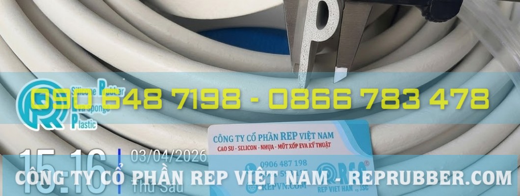 Ron cao su silicon xốp trắng chữ P đàn hồi tốt cho cửa tủ công nghiệp