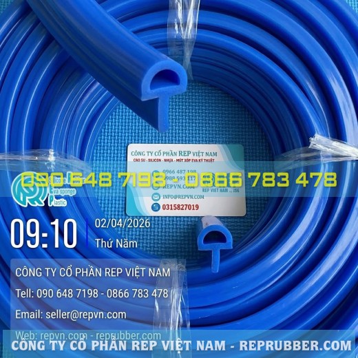 Sản xuất ron silicon chữ T màu xanh dương theo yêu cầu: Độ cứng chuẩn shore A