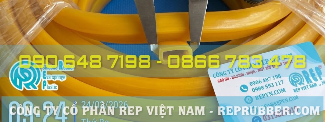 Gioăng silicon chữ nhật rỗng màu vàng – Độ đàn hồi vượt trội cho tủ sấy & lò nướng