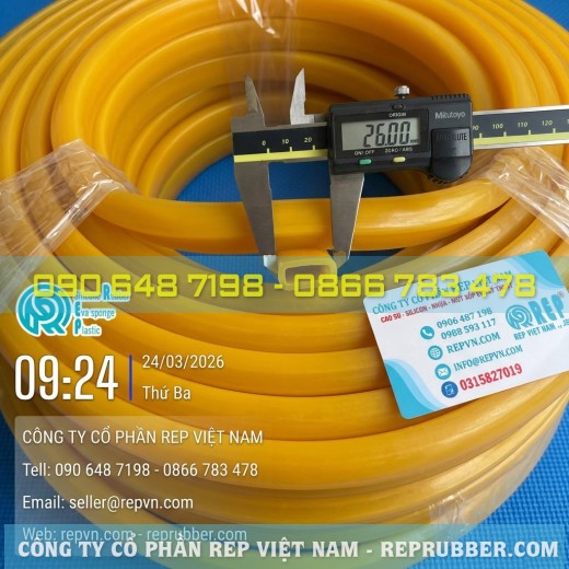 Gioăng silicon chữ nhật rỗng màu vàng – Độ đàn hồi vượt trội cho tủ sấy & lò nướng