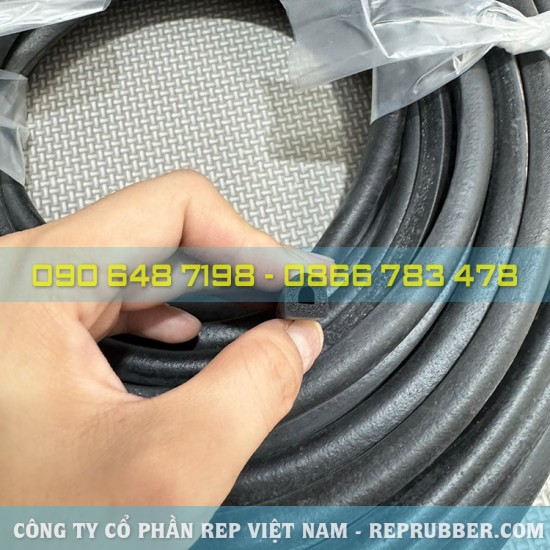 Gioăng cao su xốp EPDM chữ D 10x10x3