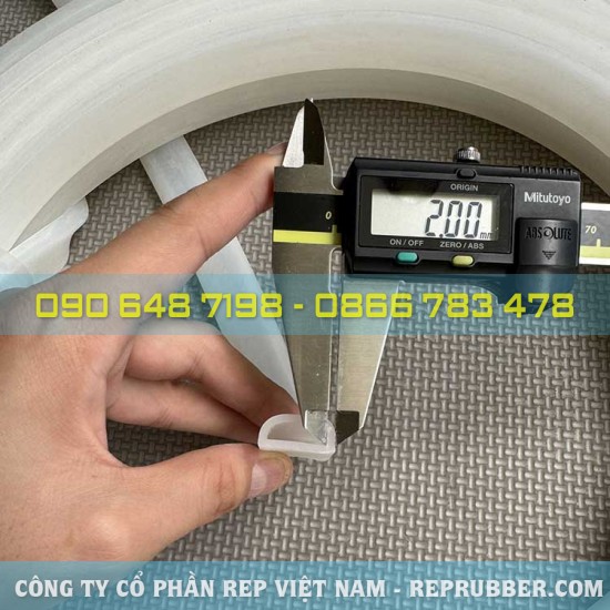 Gioăng silicon trắng chữ D 20x9x2