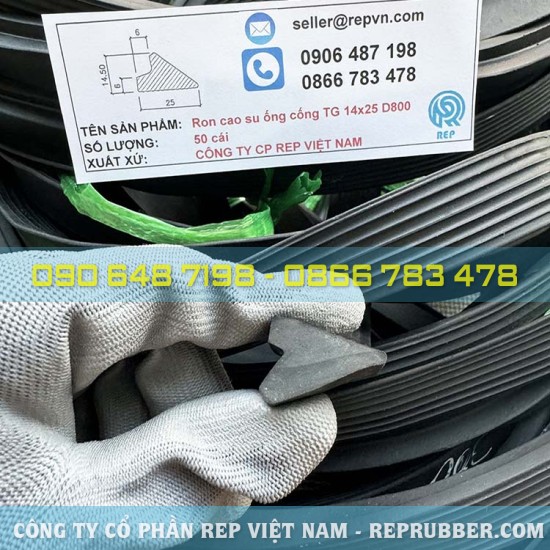 Gioăng cao su ống cống TG 14x25 D800 Gioăng cao su ống cống TG 14x25 D800