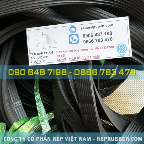 Gioăng cao su ống cống TG 19x25 D1200 Gioăng cao su ống cống TG 19x25 D1200