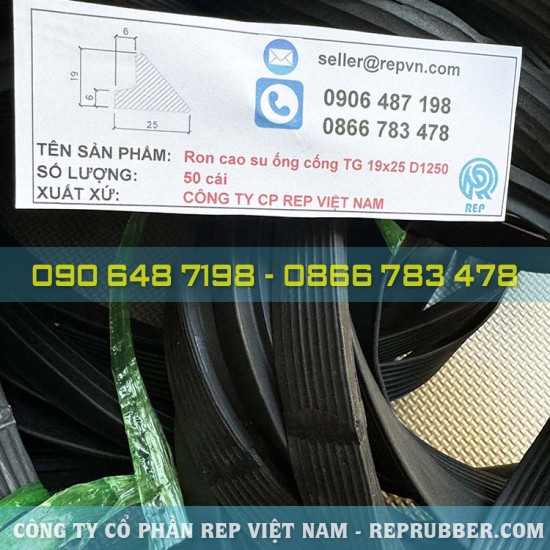 Gioăng cao su ống cống TG 19x25 D1250 Gioăng cao su ống cống TG 19x25 D1250