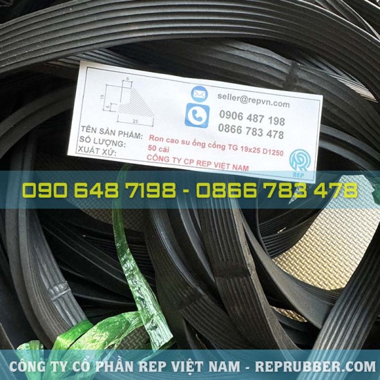 Gioăng cao su ống cống TG 19x25 D1250 Gioăng cao su ống cống TG 19x25 D1250