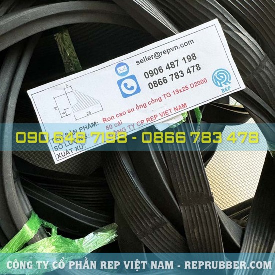 Gioăng cao su ống cống TG 19x25 D2000 Gioăng cao su ống cống TG 19x25 D2000