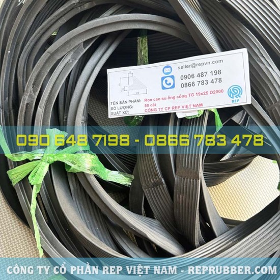 Gioăng cao su ống cống TG 19x25 D2000 Gioăng cao su ống cống TG 19x25 D2000