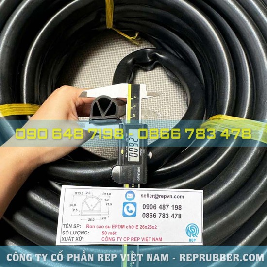 Gioăng cao su EPDM chữ E 26x26x2 Gioăng cao su EPDM chữ E 26x26x2