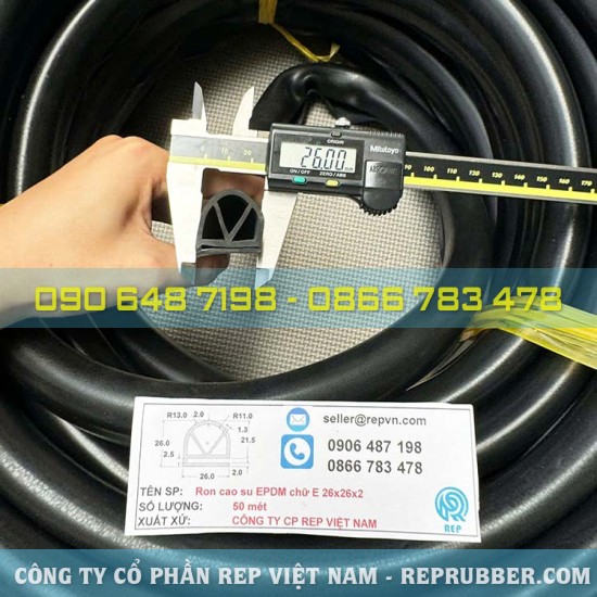 Gioăng cao su EPDM chữ E 26x26x2 Gioăng cao su EPDM chữ E 26x26x2