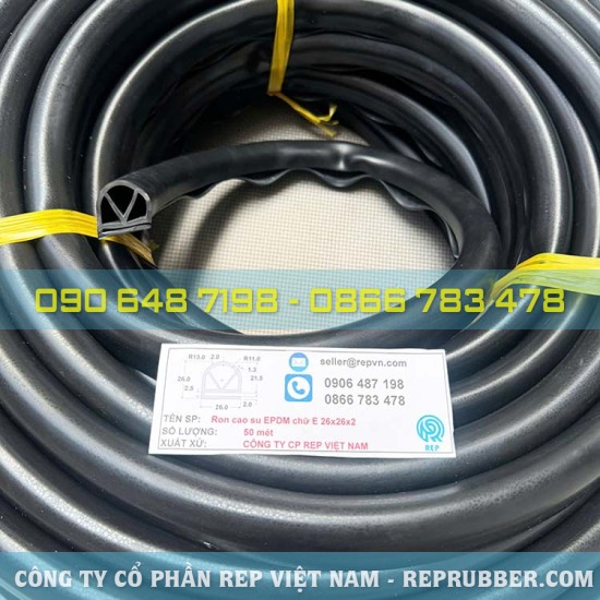 Gioăng cao su EPDM chữ E 26x26x2 Gioăng cao su EPDM chữ E 26x26x2