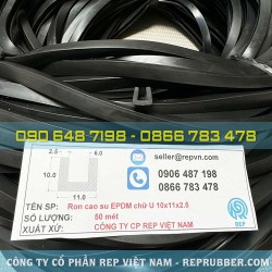 Gioăng cao su EPDM chữ U 10x11x2.5 Gioăng cao su EPDM chữ U 10x11x2.5