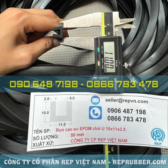 Gioăng cao su EPDM chữ U 10x11x2.5 Gioăng cao su EPDM chữ U 10x11x2.5