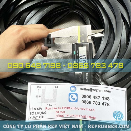 Gioăng cao su EPDM chữ U 10x11x2.5 Gioăng cao su EPDM chữ U 10x11x2.5