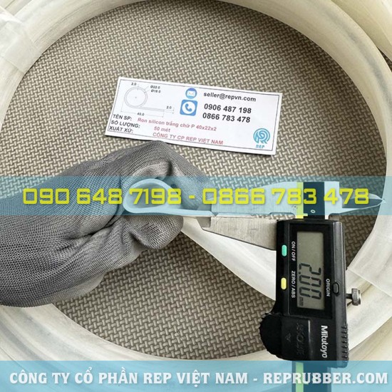 Gioăng silicon trắng chữ P 40x22x2 Gioăng silicon trắng chữ P 40x22x2