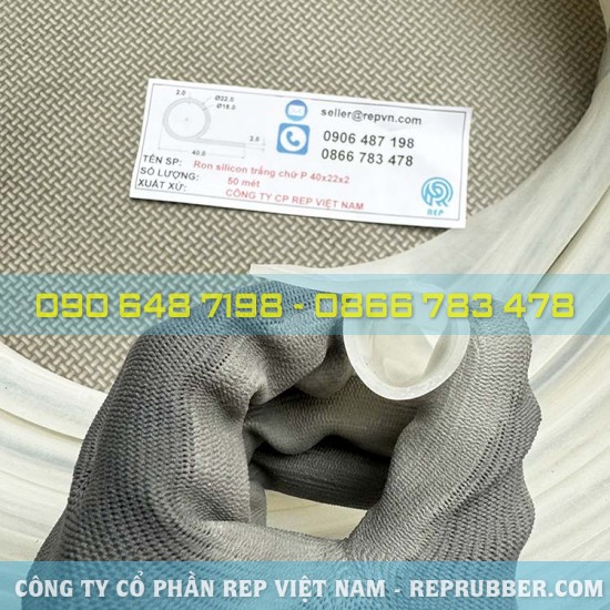 Gioăng silicon trắng chữ P 40x22x2 Gioăng silicon trắng chữ P 40x22x2