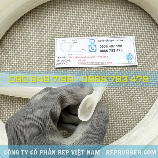 Gioăng silicon trắng chữ P 40x22x2 Gioăng silicon trắng chữ P 40x22x2