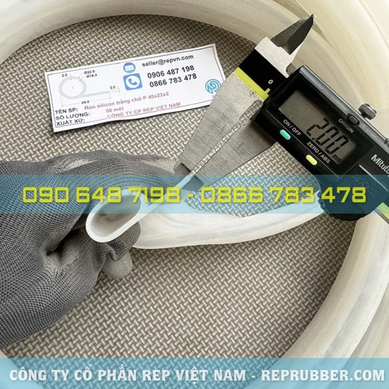 Gioăng silicon trắng chữ P 46x16x2 Gioăng silicon trắng chữ P 46x16x2