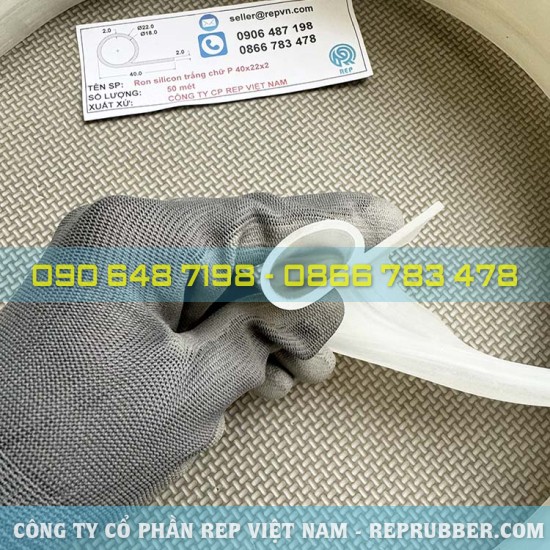 Gioăng silicon trắng chữ P 46x16x2 Gioăng silicon trắng chữ P 46x16x2