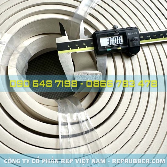 Gioăng cao su xốp EPDM trắng 10x30 Gioăng cao su xốp EPDM trắng 10x30