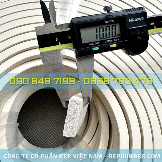 Gioăng cao su xốp EPDM trắng 10x30 Gioăng cao su xốp EPDM trắng 10x30