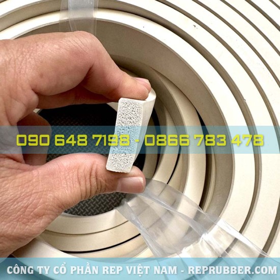 Gioăng cao su xốp EPDM trắng 10x30 Gioăng cao su xốp EPDM trắng 10x30