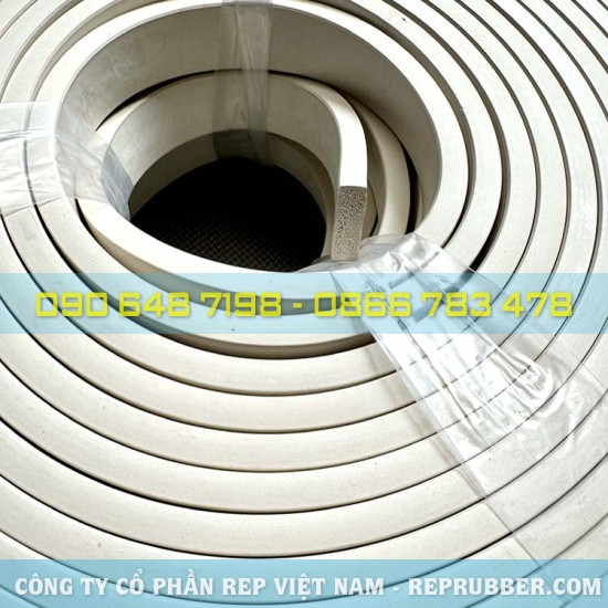 Gioăng cao su xốp EPDM trắng 10x30 Gioăng cao su xốp EPDM trắng 10x30