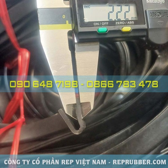 Gioăng cao su EPDM chữ U 7x17x2, khe 2mm