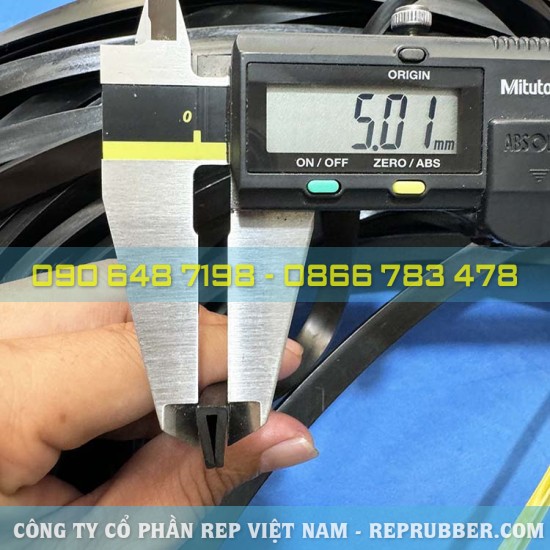 Gioăng cao su EPDM chữ U 5x10x1.5, khe 2mm