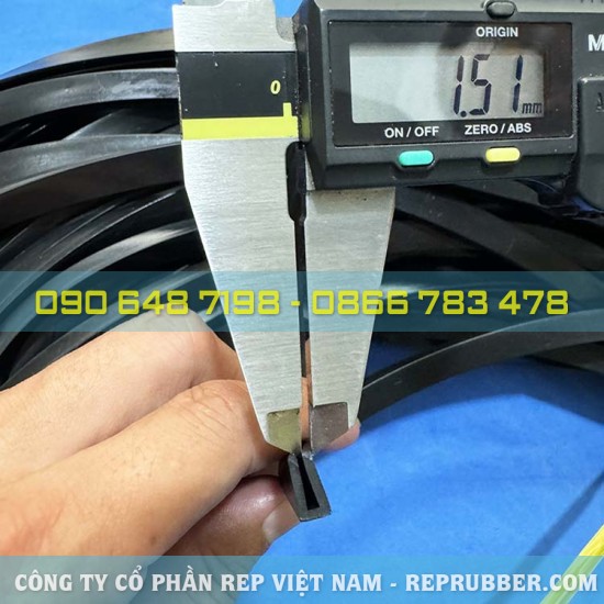 Gioăng cao su EPDM chữ U 5x10x1.5, khe 2mm