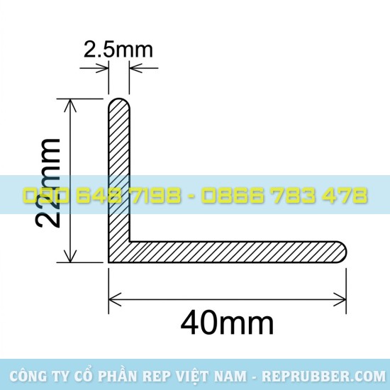 Ron cao su EPDM chữ L 10x15x2 giá tốt, sản xuất theo yêu cầu