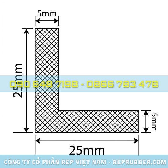 Ron cao su EPDM chữ L 10x15x2 giá tốt, sản xuất theo yêu cầu