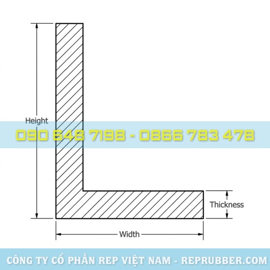 Ron cao su EPDM chữ L 10x15x2 giá tốt, sản xuất theo yêu cầu