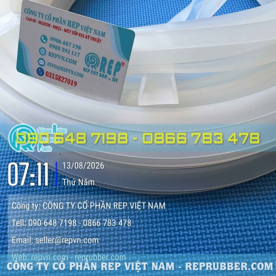 Ron silicon trắng chữ U 26x16x2.5 chọn chuẩn kích thước, lắp vừa