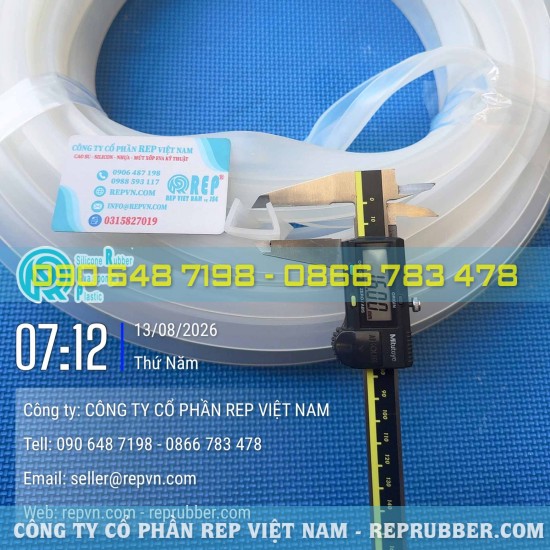 Ron silicon trắng chữ U 26x16x2.5 chọn chuẩn kích thước, lắp vừa