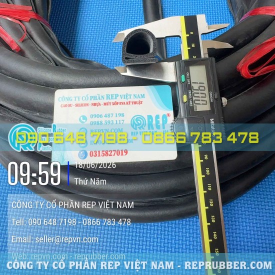 Ron cao su xốp EPDM chữ E 20x19x2 mềm nhẹ, ôm sát khe lắp đặt