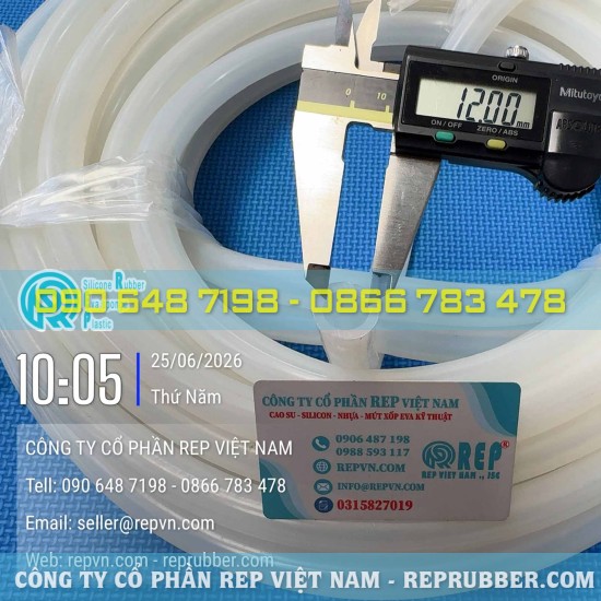 Ống silicon trắng 12x18 theo quy cách, sản xuất và gia công chính xác