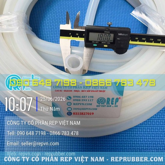 Ống silicon trắng 12x18 theo quy cách, sản xuất và gia công chính xác