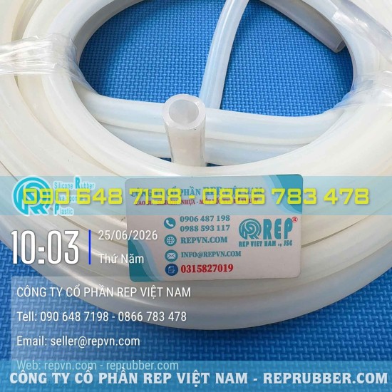 Ống silicon trắng 12x18 theo quy cách, sản xuất và gia công chính xác