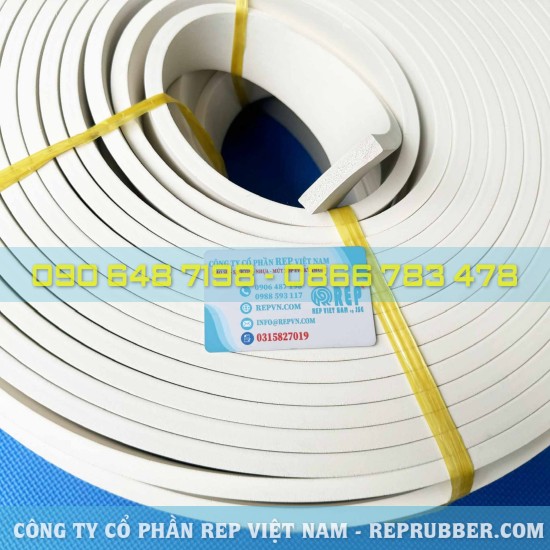 Ron cao su xốp trắng chữ nhật 10x50 làm kín, bù khe hiệu quả