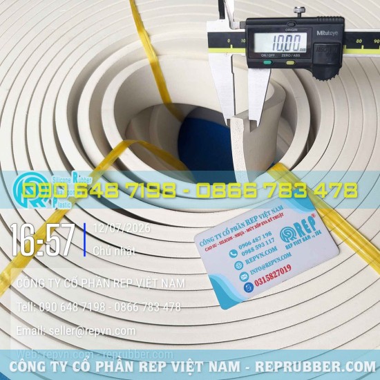 Ron cao su xốp trắng chữ nhật 10x50 làm kín, bù khe hiệu quả
