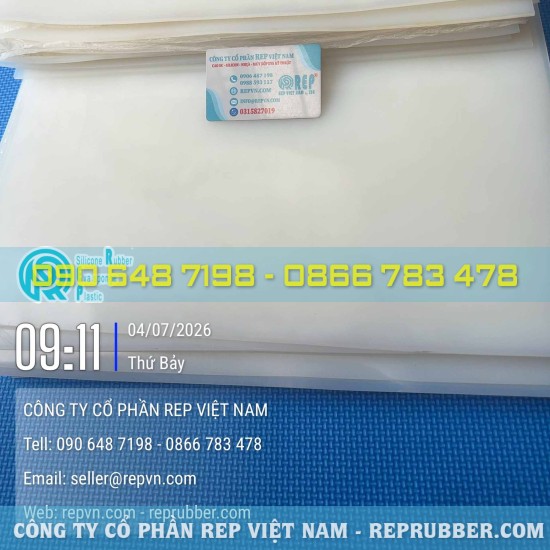 Tấm silicon trắng chịu nhiệt, đa dạng độ dày và kích thước