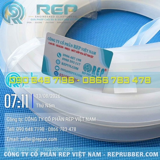 Gioăng silicon trắng chữ U 26x16x2.5 khe 21mm theo yêu cầu