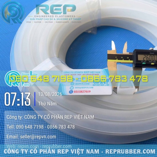 Gioăng silicon trắng chữ U 26x16x2.5 khe 21mm theo yêu cầu