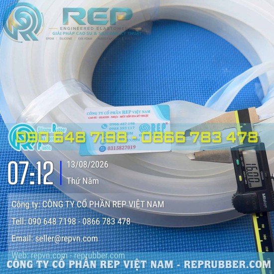 Gioăng silicon trắng chữ U 26x16x2.5 khe 21mm theo yêu cầu