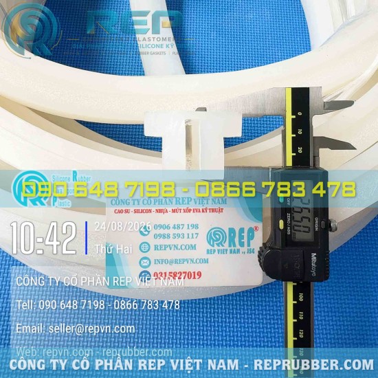 Gioăng silicon trắng chữ T 38x26.5x9 gia công theo yêu cầu