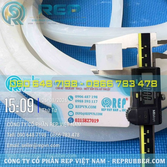 Gioăng silicon trắng vuông 20x20x8 gia công theo yêu cầu