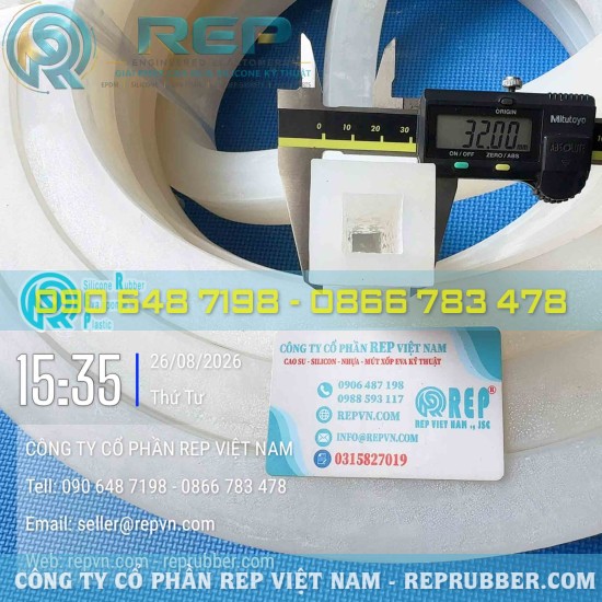 Gioăng silicon trắng vuông 32x32x8 - Gioăng silicon định hình
