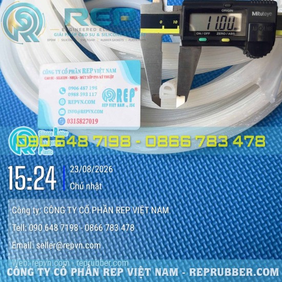 Gioăng silicon trắng chữ E 11x11x2 – Profile silicon định hình