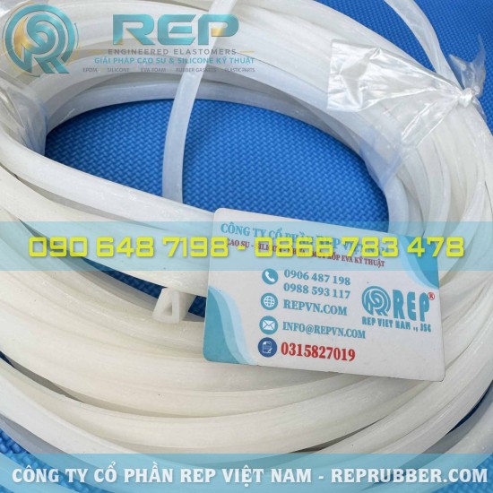 Gioăng silicon trắng chữ U 8x10x2 – Profile silicon định hình